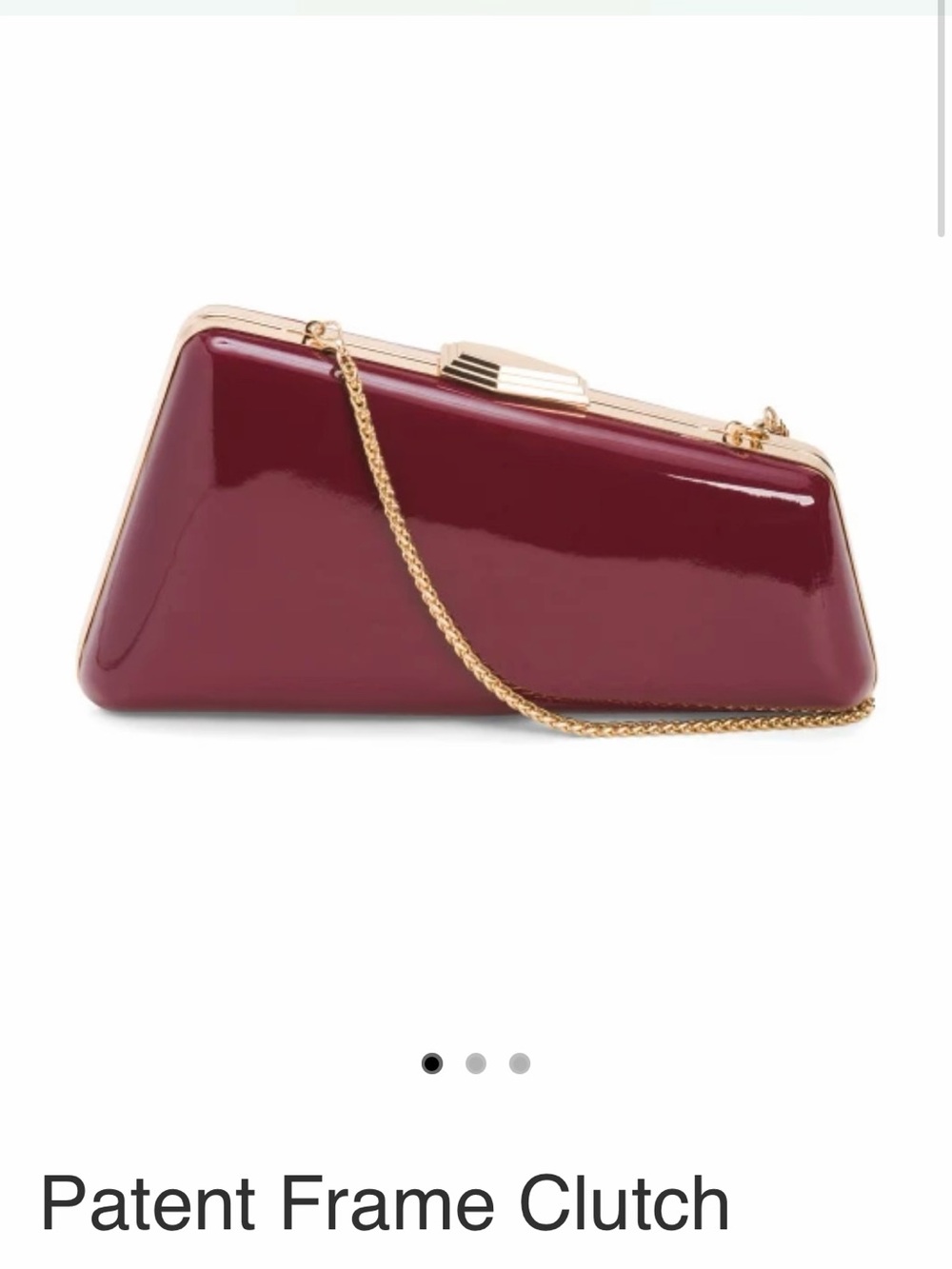 New Patent Frame Clutch in Deep Wine